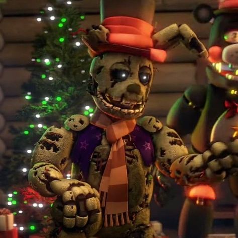 #fnaf Springtrap Christmas, Fnaf Christmas Wallpaper, Fnaf Christmas Icons, Fnaf Christmas Pfp, Golden Freddy Pfp, Fnaf Christmas, Icons Fnaf, Fnaf Wallpaper, Spring Trap