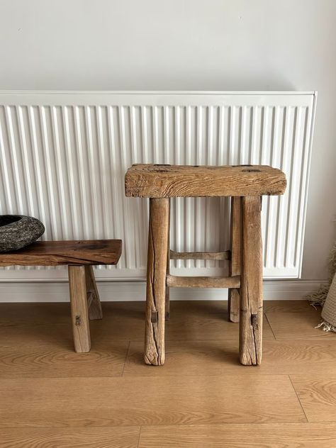 Utah Airbnb, Country Life Style, Short Stool, Farmhouse Stools, Short Stools, Rustic Chair, Wooden Stool, Photo Dimensions, Wood Stool