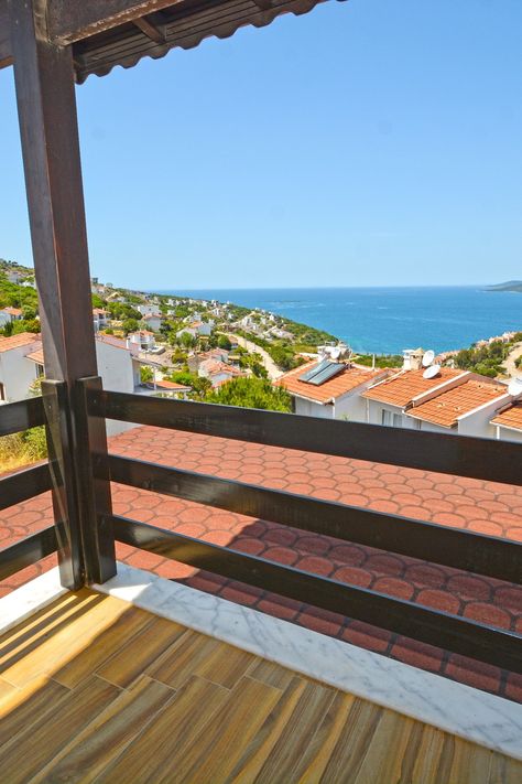 Enjoy the views from the upstairs Terrace at Villa Seascape Bodrum Beach, Country Holiday, Outdoor Balcony, Aegean Sea, Rock Pools, Fishing Villages, Gated Community, Online Dress Shopping, 4 Beds