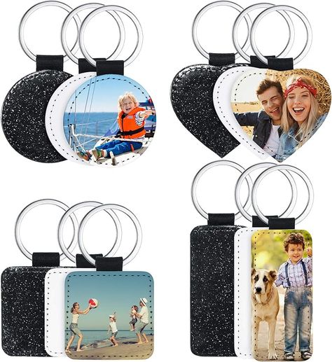 PU leather faux leather lining Pull On closure Package includes: here comes 12 pieces sublimation blank keychain pendants, including 4 different shapes, namely rectangle shape, round shape, square shape and heart shape, 3 pieces for each shape, sufficient quantity and various styles help you personalize various keychains Leather Keychain Diy, Blank Keychain, Sublimation Keychain, Keychain Ideas, Sublimation Blanks, Heart Keychain, Diy Keychain, Leather Keychain, Leather Diy