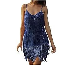 Feather Cocktail Dress, Feather Mini Dress, Gatsby Dress, Blue Tassel, Fringe Dress, Bandage Dress, Colorful Fashion, Dress Materials, Sequin Dress