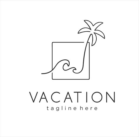 Tropical Logos Design, Beach Hotel Logo Design, Palm Tree Logo Design Ideas, Beach Logo Design Ideas, Beach Hotel Logo, Logo Mer, Palm Logo Design, Island Logo Design, Sea Logo Design