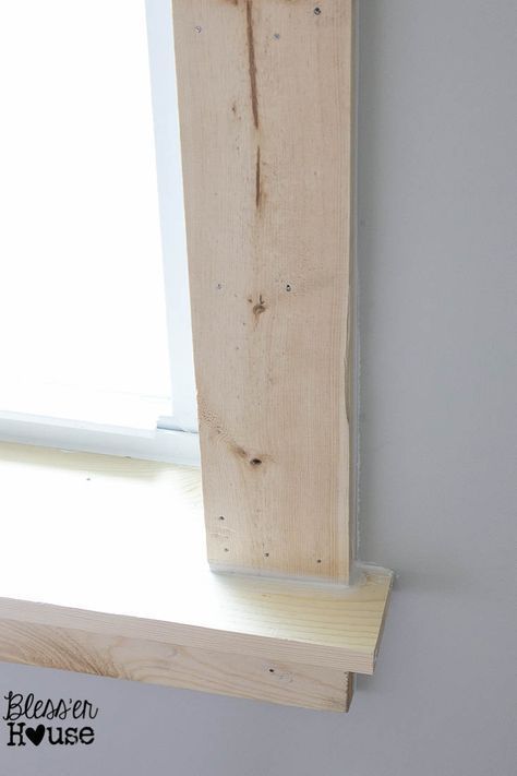 Diy Window Trim, Interior Window Trim, Rustic Window, Home Remodeling Diy, Interior Windows, Trim Work, Diy Window, Diy Remodel, Window Trim