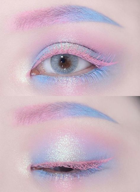 Pastel Makeup Looks, Pastel Eye Makeup, Makeup Ideas Aesthetic, Makeup Aesthetic Ideas, Makeup Bag Aesthetic, Makeup Products Aesthetic, Drawing Makeup, Pastel Makeup, Drag Make-up