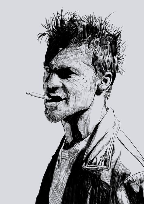 Red Pfp, Tattoos Drawing, Tyler Durden, The Movie, To Draw, Fan Art, Fan, Tattoos