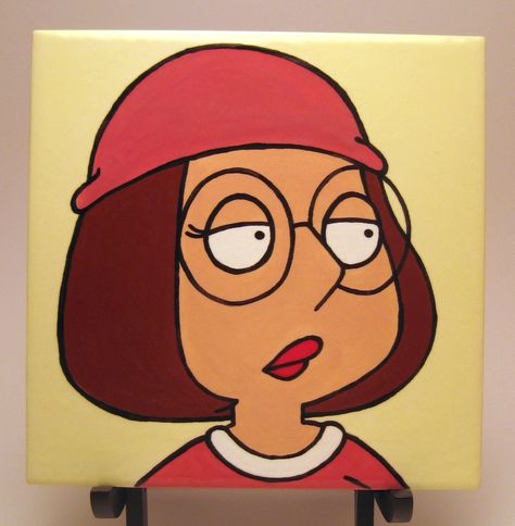 Canvas Character Painting, Easy Character Paintings On Canvas, Family Guy Painting, Canvas Painting Ideas Characters, Family Guy Painting Canvases, Acrylic Painting Cartoon Characters, Disney Character Canvas Painting, Painting Ideas On Canvas Cartoon Characters, Disney Canvas Paintings