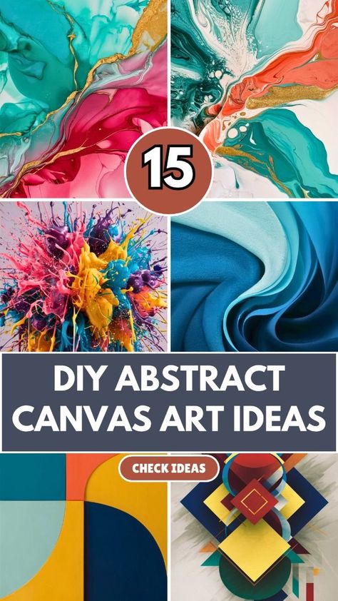 Find 15 easy DIY abstract canvas art ideas to transform your space with beautiful creations.#easydiy #adultcrafts #craftyideas #wallartideas Easy Canvas Painting For Home Decor, Make Your Own Art Canvases, Diy Canvas Prints, Canvas Painting Ideas Abstract Easy Diy, Beginner Abstract Acrylic Painting Ideas, Diy Wall Decor Canvas, Diy Large Abstract Painting, Canvas Painting Ideas For Home Decor, Drip Painting Ideas On Canvas