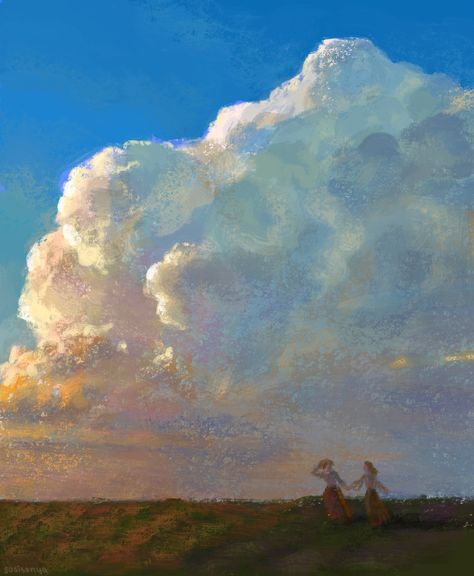 beutiful sky and two girls running away together Sapphic Art Abstract, Love Core Painting, Sapphic Aesthetic Vintage, Cute Sapphic Aesthetic, Subtle Sapphic Art, Lesbian Asthetic Paintings, Cottagecore Sapphic, Sapphic Art Wallpaper, Soft Sapphic Aesthetic