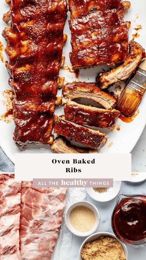 Oven Roasted Ribs, Oven Baked Pork Ribs, Oven Pork Ribs, Baked Ribs Recipe, Baked Pork Ribs, Top Dinner Recipes, Food Comfort, Ribs In Oven, Oven Baked Ribs