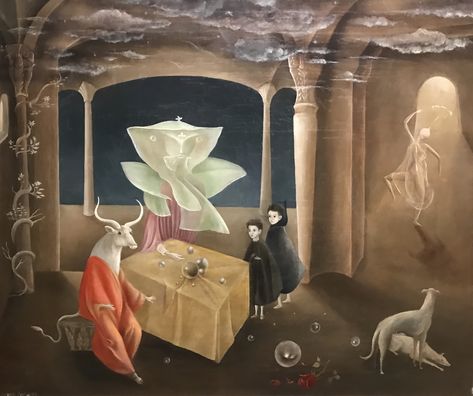 Photo taken at the 2018 retrospective for Carrington at the Museum of Modern Art in Mexico City. Leonora Carrington, Female Painters, The Minotaur, Art Terms, Max Ernst, Spanish Painters, Diego Rivera, Mexican Artists, Surrealism Painting