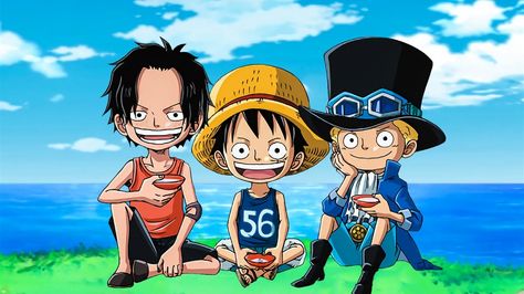 Luffy Brothers, Trio Asl, Beautiful Moon Images, Asl Brothers, Wonderland Fanart, Monster Trio, One Piece Characters, Luffy Ace, Sandman Neil Gaiman