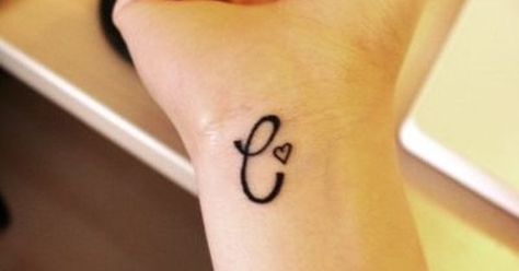 C" initial tattoo with small heart on wrist - I really want a ... C Tattoo Initial Heart, C Heart Tattoo, Initial Tattoo C, E Initial Tattoo, C Tattoo Initial, Letter C Tattoo Ideas, C Initial Tattoo, Heart On Wrist, Letter C Heart