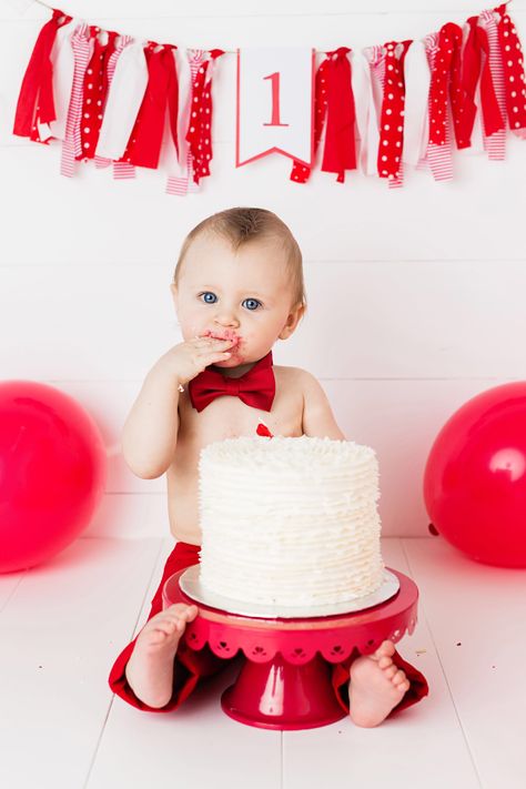 Valentine Cake Smash, Valentines First Birthday Photo Shoot, February First Birthday Boy, February 1st Birthday Ideas Boy, Valentine Smash Cake, February Birthday Party Ideas For Boys, Valentines First Birthday Boy, February First Birthday, Smash Cake Valentines Day