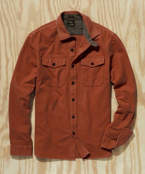 best  L.L.BEAN X TODD SNYDER CHAMOIS SHIRT IN LIGHT RUSSET Tomboy Capsule Wardrobe, Chamois Shirt, Shirt Folding, Orange Outfit, Dad Fashion, Todd Snyder, Guys Clothing Styles, L And Light, Elbow Patches