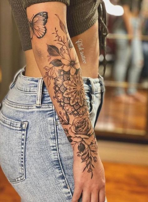 Do you know these sexiest female tattoo pattern & tattoo placement? - Cozy living to a beautiful lifestyle Underarm Tattoo, Half Sleeve Tattoos Forearm, Feminine Tattoo Sleeves, Forarm Tattoos, Tattoos For Women Half Sleeve, Floral Tattoo Sleeve, Forearm Tattoo Women, Shoulder Tattoos For Women, Stylist Tattoos