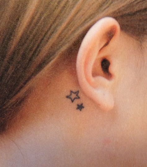 #tiny#tattoo#star# Small Star Tattoo Behind Ear, Behind Ear Star Tattoo, Double Star Tattoo, Behind The Ear Star Tattoo, Star Tattoo Behind The Ear, Ear Tattoo Star, Star Tattoo Ear, Star Behind Ear Tattoo, Star Ear Tattoo