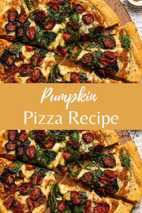 Make this loaded Cajun-spiced vegetarian pizza at home for a family-friendly dinner! This Cajun Veggie Pumpkin Pizza is loaded with spicy pumpkin sauce, roasted colorful vegetables and a fluffy homemade crust. An ideal upgrade for family pizza night! Spinach Mozzarella, Pumpkin Pizza, Family Pizza Night, Homemade Crust, Cajun Sauce, Homemade Pizza Crust, Homemade Cajun Seasoning, Pumpkin Recipes Healthy, Cajun Pasta