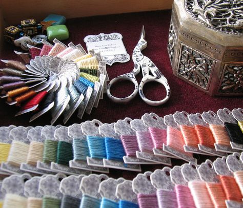 WIP Travelling Embroidery Kits | Flickr - Photo Sharing! Travel Embroidery Kit, Travel Embroidery, Calligraphy Inspiration, Russian Tea, Sewing Essentials, Needle Book, Tea Tins, Embroidery Supplies, Travel Kit