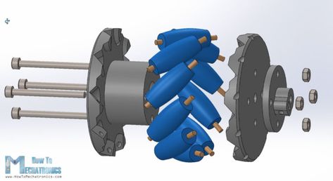 Arduino Mecanum Wheels Robot - HowToMechatronics Robot Wheels, 3d Printed Robot, Projets Raspberry Pi, Mecanum Wheel, Robot Platform, Drukarka 3d, Mobile Robot, Mechanical Engineering Design, Robotics Projects