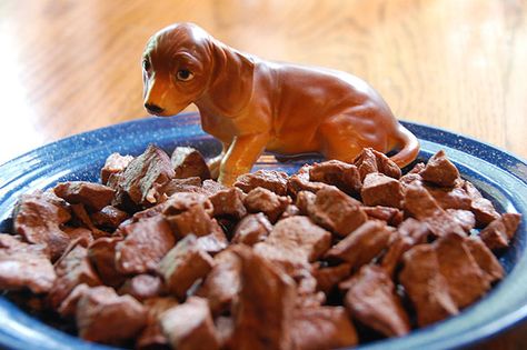 Recipe: beef heart dog treats! I love this recipe because it's low-cost, super easy...and the dogs are crazy about it! Beef Heart Dog Treats, Heart Treats, Beef Heart, Cooking Beef, Doggy Treats, How To Cook Liver, Diy Dog Food, Dog Treat Toys, Dog Biscuit Recipes