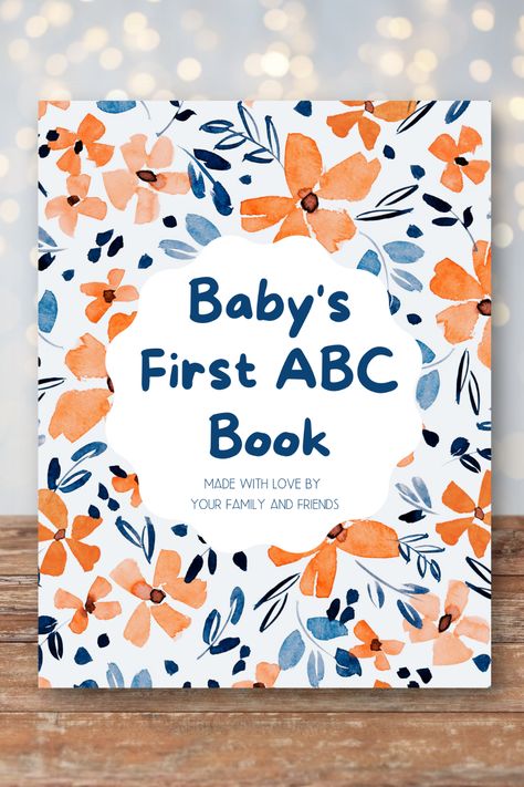 Baby's First ABC Book is the perfect activity at any baby shower! Made with baby and parents in mind, this unique “Baby’s First ABC Book” is a great way to entertain guests at a baby shower, baby sprinkle, or 1st birthday party. The printable alphabet coloring pages are a great way to include guests in a special gift for both mommy and baby by allowing them to color and sign the page of their choice. Guest will sign each page, so you will always remember who made each special drawing for baby. Baby First Abc Book Printable Free, Hand Paint Abc Book, Baby Shower Abc Book, Baby Shower Coloring Book, Abc Book Baby Shower Activity, Baby Shower Games For Large Groups, Baby Shower Game Gifts, Baby Shower Games Coed, Virtual Baby Shower Games