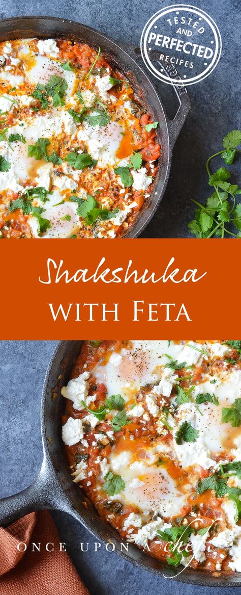 Shakshuka Healthy Shakshuka, Spicy Shakshuka, Vegetarian Shakshuka, Shakshuka With Feta, Easy Shakshuka Recipe, Easy Shakshuka, Shakshuka Recipe, Feta Recipe, For Breakfast