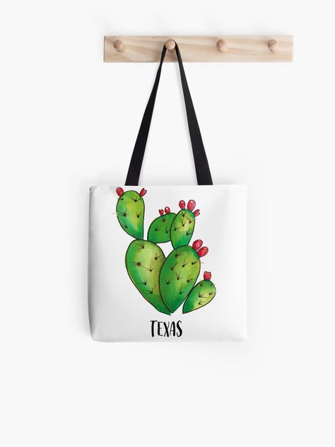 Texas Cactus, Diy Tote Bag Design, Cactus Tote, Painting On Fabric, Sewing Logo, Handpainted Bags, Cactus Painting, Painted Bags, Eco Friendly Bags