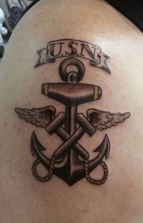 Us Navy Tattoos For Women, Navy Tattoos For Men Sailors, Usn Navy Tattoo, Skull Meaning, Us Navy Tattoos, Navy Anchor Memorial Tattoo, Navy Anchor Tattoos, Naval Tattoos, Usn Anchor Tattoo