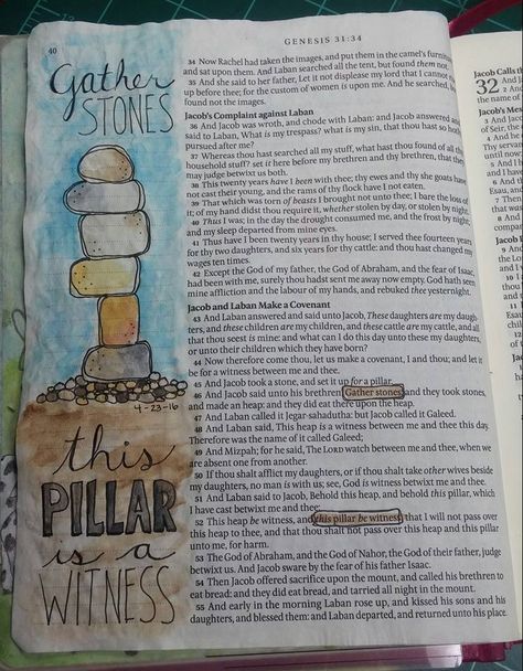 Genesis 31:52 Hymn Journaling, Bible Wrecker, Genesis Bible Study, Bible Highlighting, Scripture Art Journaling, Scripture Doodle, Bible Journaling For Beginners, Inspiring Sayings, Inspire Bible