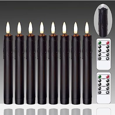 What You Get: You will receive 8 black flameless taper candles (2 AA Batteries, Not Included), two remote control(Batteries Included) and one manual.The LED taper candle is 7.5 inch high and 0.86 inch in diameter. We use plastic material to make the Battery taper candle more durable and not easily crack Window Candle Lights, Led Window Candles, Led Window, Flameless Taper Candles, Led Taper Candles, Timer Candles, Window Candles, Battery Operated Tea Lights, W Hotel