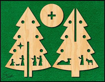 Scrollsaw Christmas Patterns, Christmas Tree Scroll Saw Patterns, Christmas Scroll Saw Patterns, Scroll Saw Christmas, Nativity Christmas Tree, Scrollsaw Workshop, Intarsia Wood Patterns, Guard Gifts, Laser Design