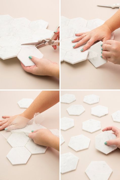 We used 4" white Carrara marble tiles to create these hand-lettered place cards... that double as a gorgeous modern coaster favor for your wedding guests! Tile Place Cards, Hand Lettered Place Cards, Wedding Table Placement, Hexagon Marble Tile, Seating Wedding, Creative Wedding Favors, Marble Wedding, White Carrara Marble, Wedding Coasters