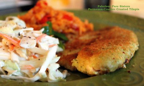 Fresh Tilapia, Parmesan Crackers, Crusted Tilapia, Baked Tilapia, Saltine Crackers, Ritz Crackers, Ground Pepper, Fresh Thyme, Garlic Salt