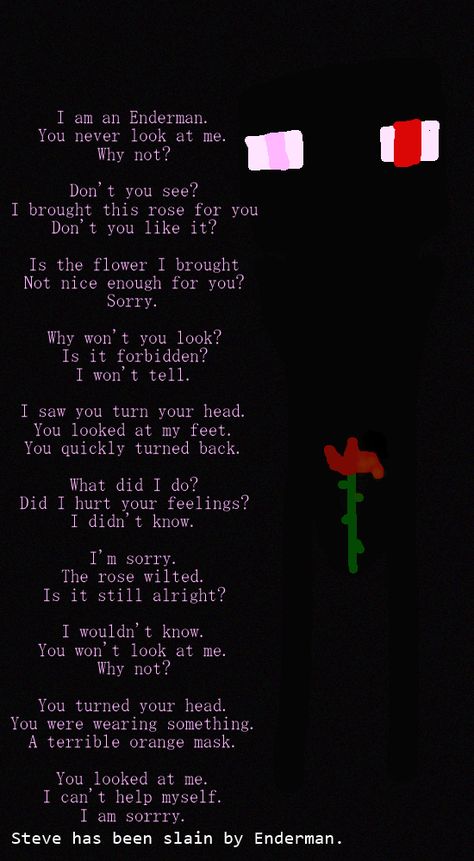 Minecraft End Poem Wallpaper, Enderman Aesthetic, Freeverse Poem, Mine Wallpaper, Minecraft Enchantments, Minecraft Enderman, Free Verse Poems, Short Poetry, Minecraft Challenges