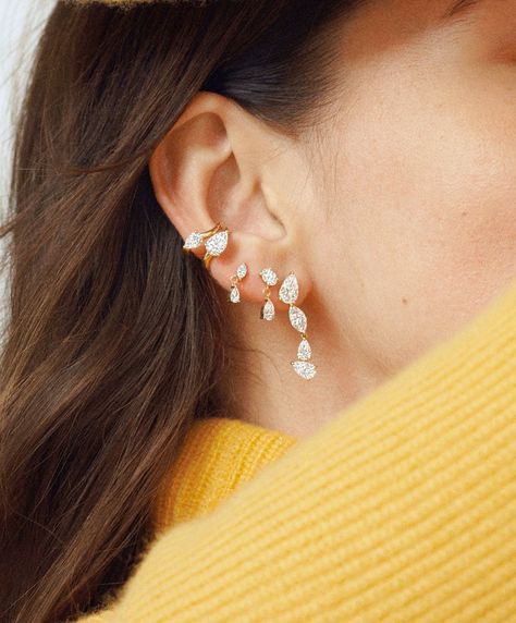 Lab Grown Diamond Earrings Made with 18K Recycled Gold | Kimaï UK Bridal Jewelry Collection, Earrings Studs, Ear Rings, Recycled Gold, Diamond Jewellery, Gold Jewelry Fashion, Ear Jewelry, Jewelry Rings Engagement, Headband Hairstyles