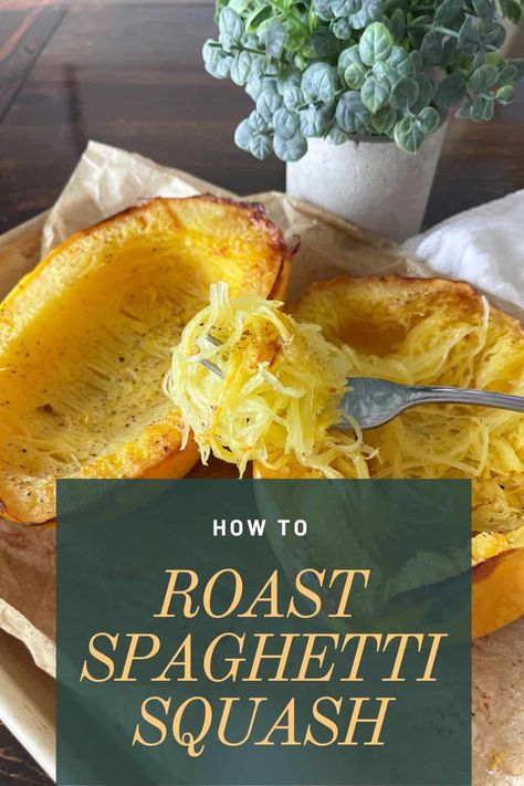 Roasted Spaghetti Squash is so easy. With seasonings, olive oil and a sheet pan, you can whip up this tasty pasta substitution in less than an hour! How To Roast A Spaghetti Squash, Roasting Spaghetti Squash Oven, Roasting Spaghetti Squash, Roast Spaghetti Squash, How To Reheat Steak, Roasted Spaghetti Squash, Cooking Spaghetti, Squash Varieties, Healthy Substitutions