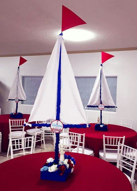 Marinero Nautical Centerpieces, Nautical Mickey, Nautical Baby Shower Boy, Sailing Party, Nautical Centerpiece, Sailor Birthday, Sailor Party, Baby Shower Ideas For Boys, Best Baby Shower Ideas