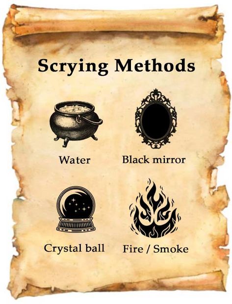 The practice of scrying has been a part of many ancient traditions and cultures around the world. The origins of the English term “to scry” go back to Old French, and are related to the word “describe. ” It can also means to “reveal.” Common physical mediums or techniques for scrying are water, a crystal ball, mirrors, stones, smoke, or fire. During a scrying session, it’s important to use the chosen physical medium as a means to enter a relaxed state of mind, and enter a spiritually cons... Water Scrying Witchcraft, Fire Scrying Witchcraft, How To Use A Crystal Ball, Scrying Witchcraft, Fire Scrying, Water Scrying, Book Of Mirrors, Physic Medium, Witch Divination