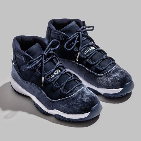 Air Jordan 11 Retro Midnight Navy, Jordan 11 Midnight Navy, Air Jordan 11s, New Sneaker Releases, Jordan 11s, Navy Sneakers, Navy Outfit, Womens Air Jordans, Air Jordan 11 Retro