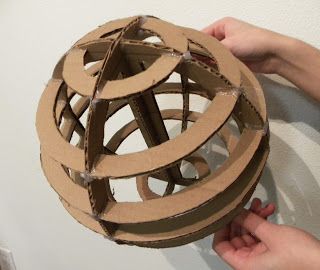 Cardboard Sphere, Sphere Design, Cardboard Model, Reverse Engineering, Concept Models Architecture, Cardboard Sculpture, French Press Coffee Maker, Modular Origami, Candy Land Theme