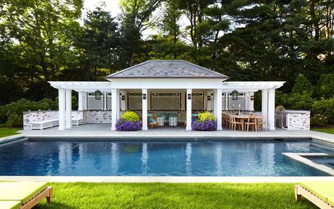 Pool Gazebo, Pool House Decor, Pool Pavilion, Living Pool, Pool House Designs, Pools Backyard Inground, Pool House Plans, Pool Cabana, Backyard Pavilion