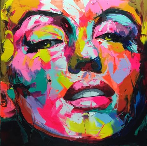 #art #portrait #portraitpainting #contemporaryart Francoise Nielly, Françoise Nielly, Gcse Art Sketchbook, Marilyn Monroe Art, 3d Street Art, Contemporary Portrait, Call Art, Colorful Portrait, A Level Art