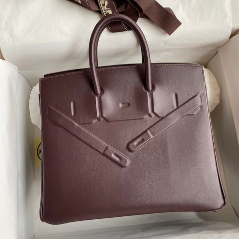 Hermes Rouge Sellier Swift Shadow Birkin 25 Palladium Hardware Shadow Birkin, Limited Edition Bag, Authentic Models, French Designer, Birkin 25, Hermes Handbags, Paul Gaultier, Designer Jeans, French Design