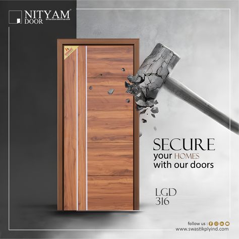 Experience the perfect blend of timeless craftsmanship and modern technology with the LGD 316 series by @nityam_door. Our wooden doors not only impress but also secure your homes. This door will impress you and your guests. #nityamdoor #doormanufacturer #door #doorsofinstagram #woodworking #manufacture #doordesign #doorartwork #mumbai #india Door Catalog Design, Door Creative Ads, Door Poster Design, Instagram Grid Layout, Veneer Door, Door Poster, Door Images, Social Media Branding Design, Discount Design