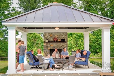 Design Per Patio, Pavilion Plans, Pool Pavilion, Pavilion Design, Outdoor Pavilion, Backyard Gazebo, Pergola Design, Backyard Pavilion, Family Summer