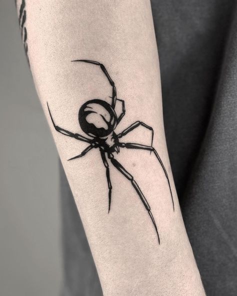 Spider for Jens 🕷️🕸️ Done at @inkdistrictamsterdam Use the link in my bio to make an appointment • • • • • • #tattoo #tattoos… | Instagram By Myself Tattoo, Myself Tattoo, Ma Tattoo, Tattoos Instagram, Basic Tattoos, Insect Tattoo, Sharpie Tattoos, Clever Tattoos, Spider Tattoo