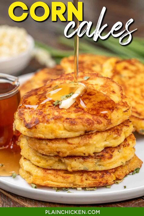 Corn Cakes Recipe - Crispy on the outside, tender on the inside, and bursting with the sweet, savory goodness of corn kernels, these golden delights are sure to become a family favorite. Perfect for breakfast, brunch, or as a tasty side dish, these corn cakes are versatile and oh-so-delicious. Plain Chicken Recipe, Corn Cakes Recipe, Slow Cooker Casserole, Corn Casserole Recipe, Creamy Potato Soup, Plain Chicken, Corn Cakes, Corn Fritters, Fritter Recipes