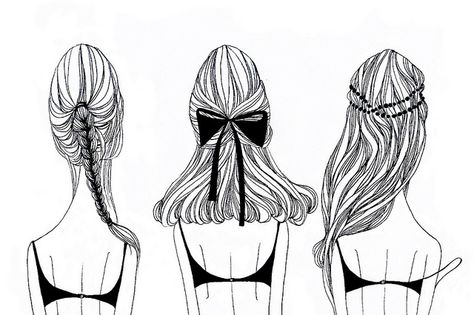 hair | Flickr - Photo Sharing! Hair From Behind Drawing, Hair Illustration, Drawing Hair, Hair Sketch, Salon Art, Creature Comforts, Art Et Illustration, How To Draw Hair, Drawing Inspiration