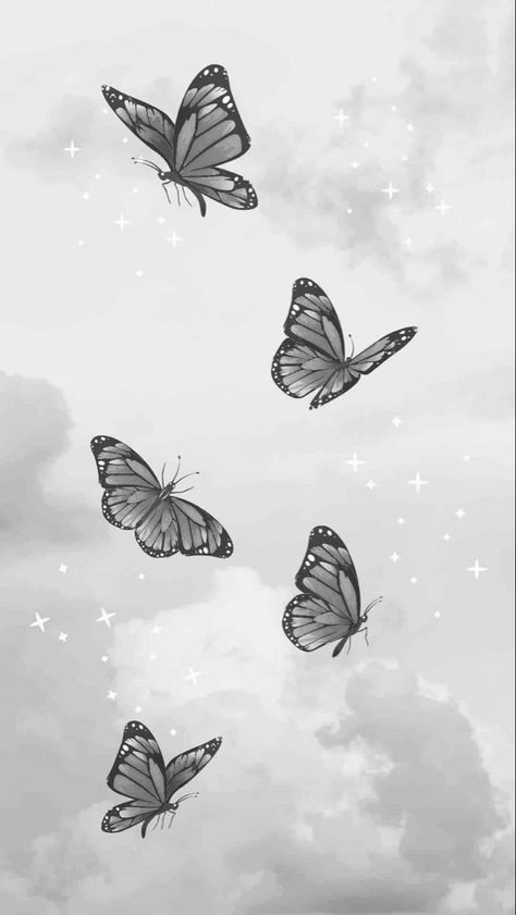 IPHONE/ANDROID WALLPAPER Grey Themed Wallpaper, White Wallpaper For Iphone, Butterfly Project, Gothic Wallpaper, Black And White Picture Wall, Phone Wallpaper Patterns, Cute Wallpaper For Phone, White Butterfly, Wallpaper Pictures