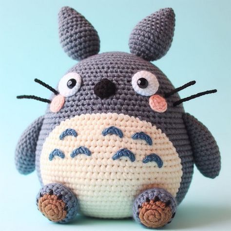 Crochet Chibi Totoro Amigurumi Pattern Free Studio Ghibli Amigurumi Pattern Free, Chibi Amigurumi Free Pattern, Totoro Crochet Pattern Free, Ghibli Crochet Pattern Free, Ghibli Amigurumi, Chibi Crochet, Crochet Chibi, Totoro Crochet, Chibi Totoro